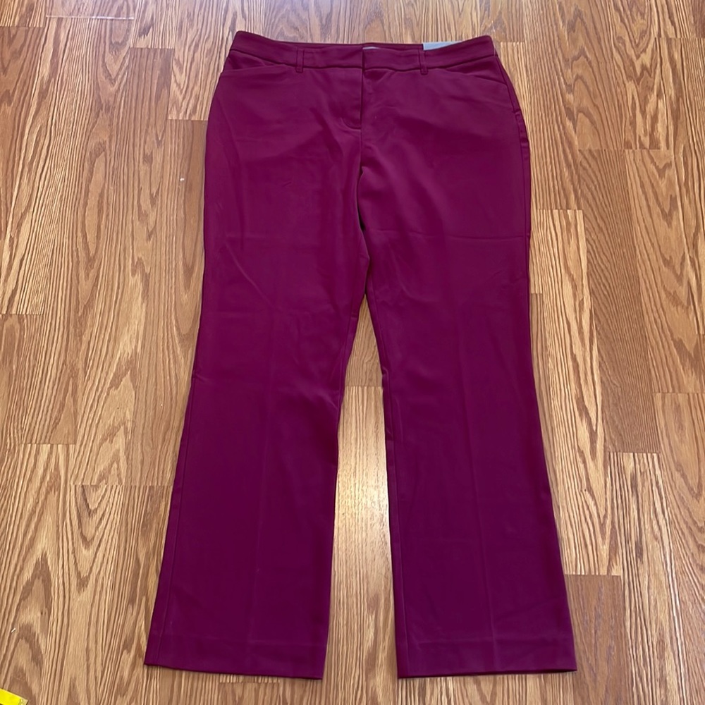 NWT Maurices‎ Burgundy Maroon Slim Boot Trousers Size 13/14 Regular